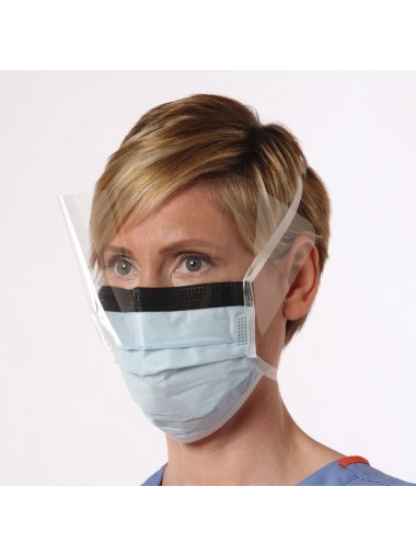 [美國製 ASTM Lv3] Dry-Shield™ Fluid Resistant Tie-On Mask with Visor 高防濺連眼罩口罩 (1個)